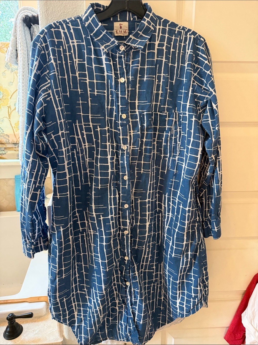 KMM Collective Blue Long-Sleeve Button-Front Dress